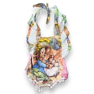 NEW Infant Girls Easter Rabbit Romper Onsie Fly Sleeve Ruffles Backless Bodysuit